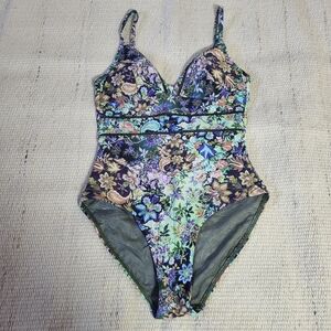 Sea Level Swim Wildflower Spliced Tri One Piece Swimsuit Size 4
